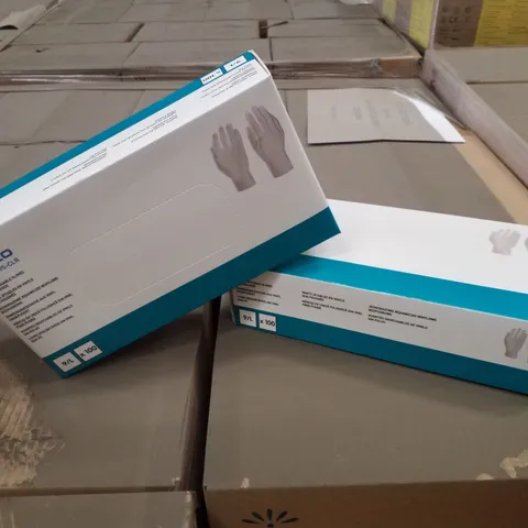 PALLET OF APPROXIMATELY 56 INTCO VINYL DISPOSABLE GLOVES 100PK BOXES - LARGE