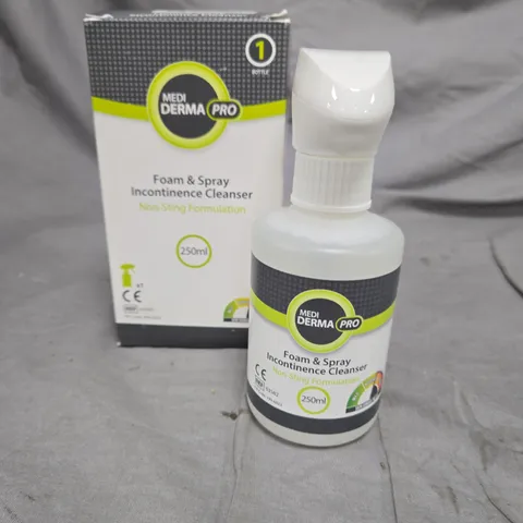 MEDI DERMA PRO FOAM & SPRAY INCONTINENCE CLEANSER 250ML – BOXED