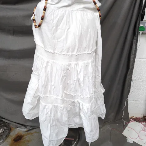 WHITE TIERED DRESS, WOMEN'S, SIZE M