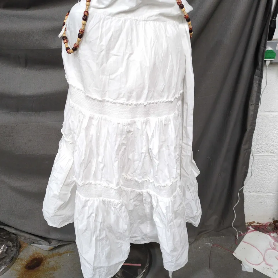 WHITE TIERED DRESS, WOMEN'S, SIZE M