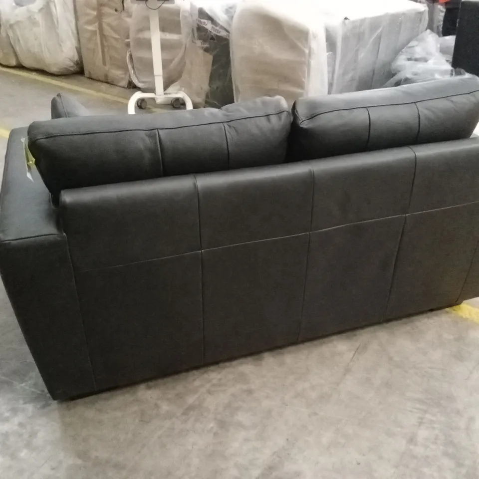ARDEN ITALIAN LEATHER 2 SEATER SOFA - BLACK RRP £1299