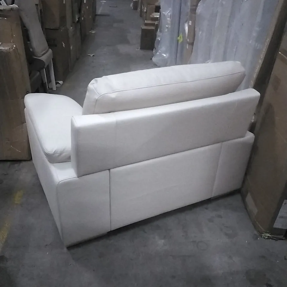 KANSAS ARMCHAIR, IVORY PREMIUM FAUX LEATHER