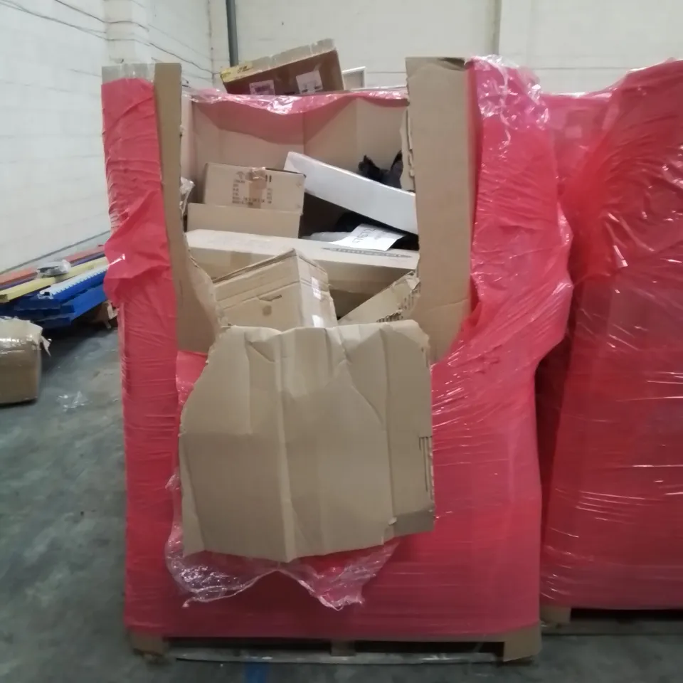 PALLET OF ASSORTED HOUSEHOLD GOODS AND PRODUCTS TO INCLUDE; TRAMPOLINE, PIZZA STONE, BOXED FURNITURE ETC