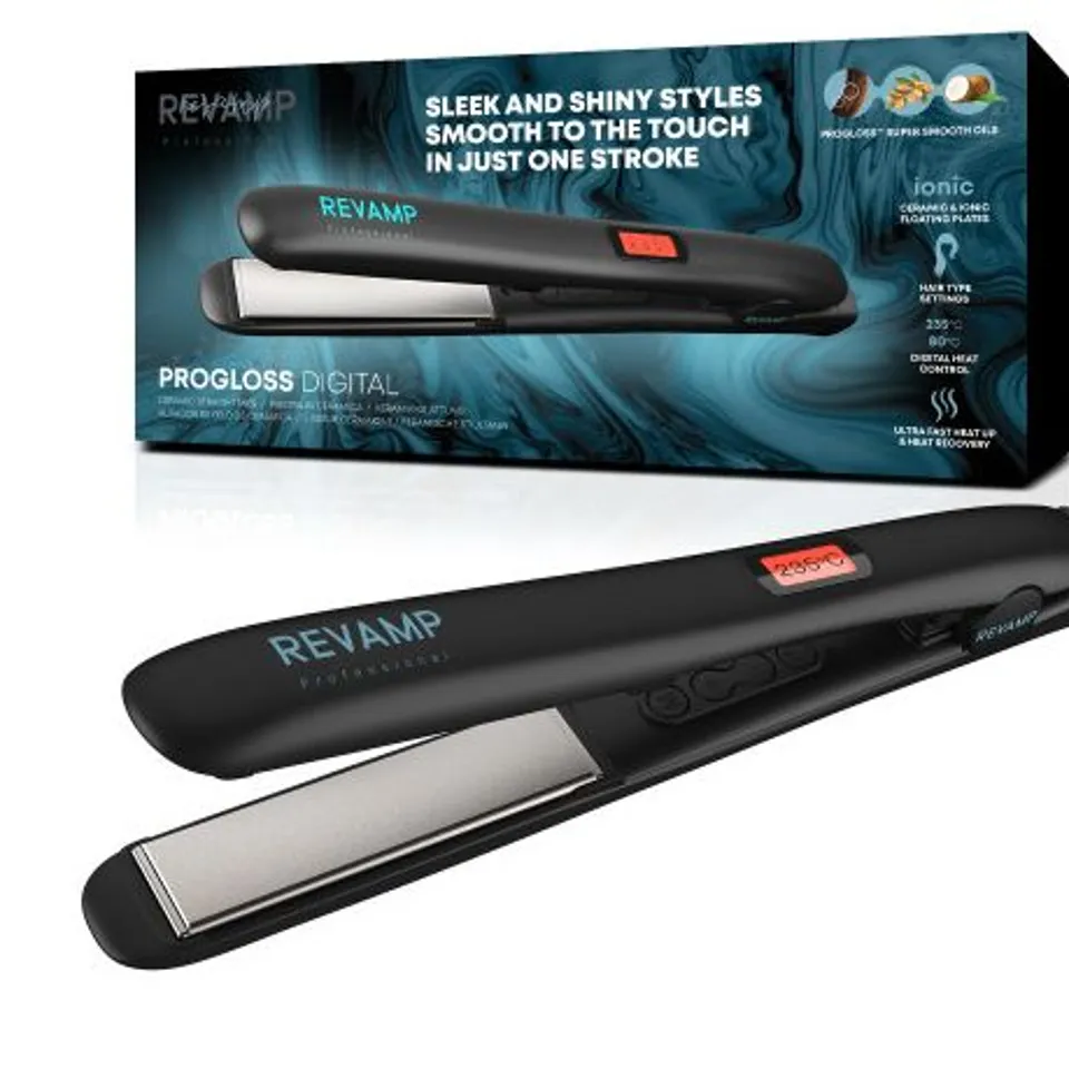 BOXED REVAMP PROFESSIONAL PROGLOSS DIGITAL CERAMIC STRAIGHTENER ST-1000-EU