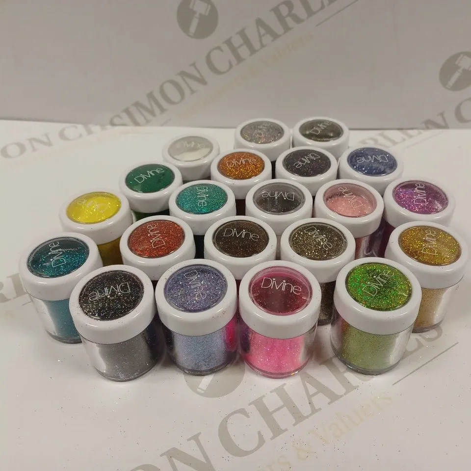 APPROXIMATELY 20 ASSORTED DIVINE NAIL GLITTER