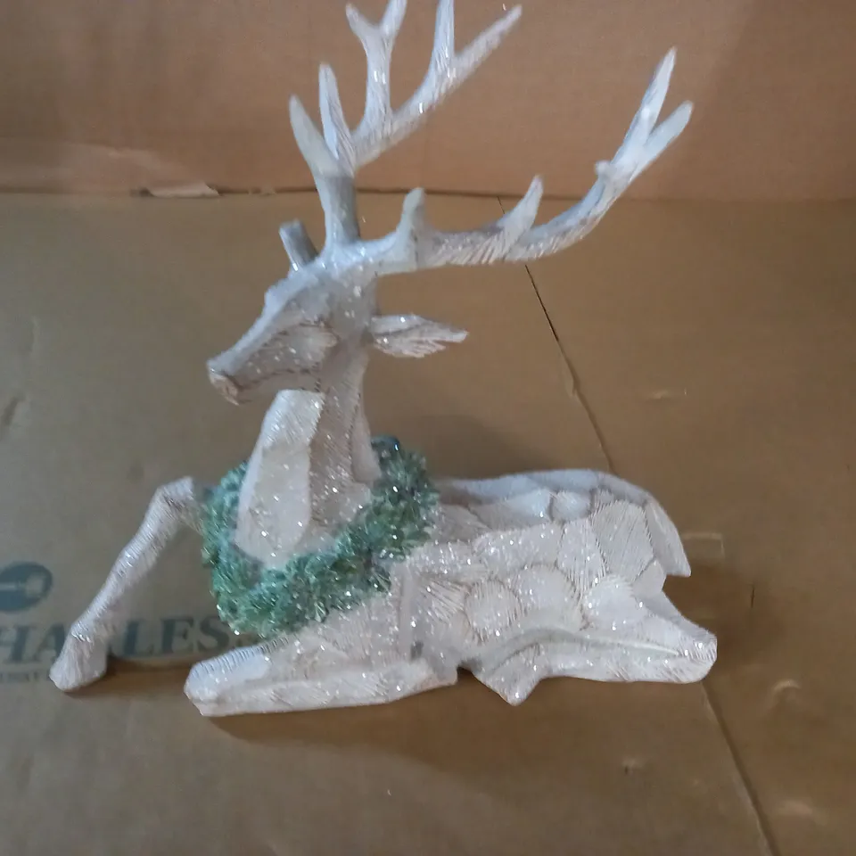 REINDEER CARVED ORNAMENT