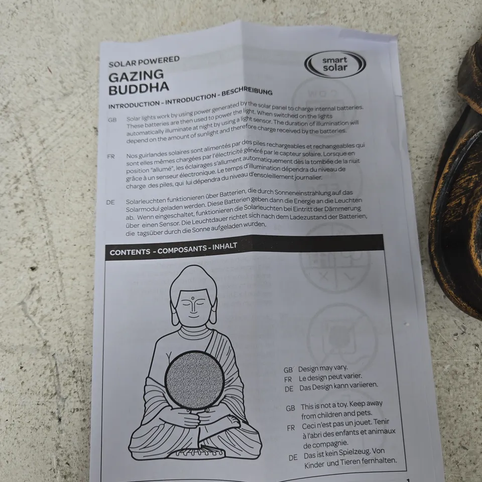 BUDDHA STATUE – SOLAR-POWERED GAZING BUDDHA DESK ORNAMENT
