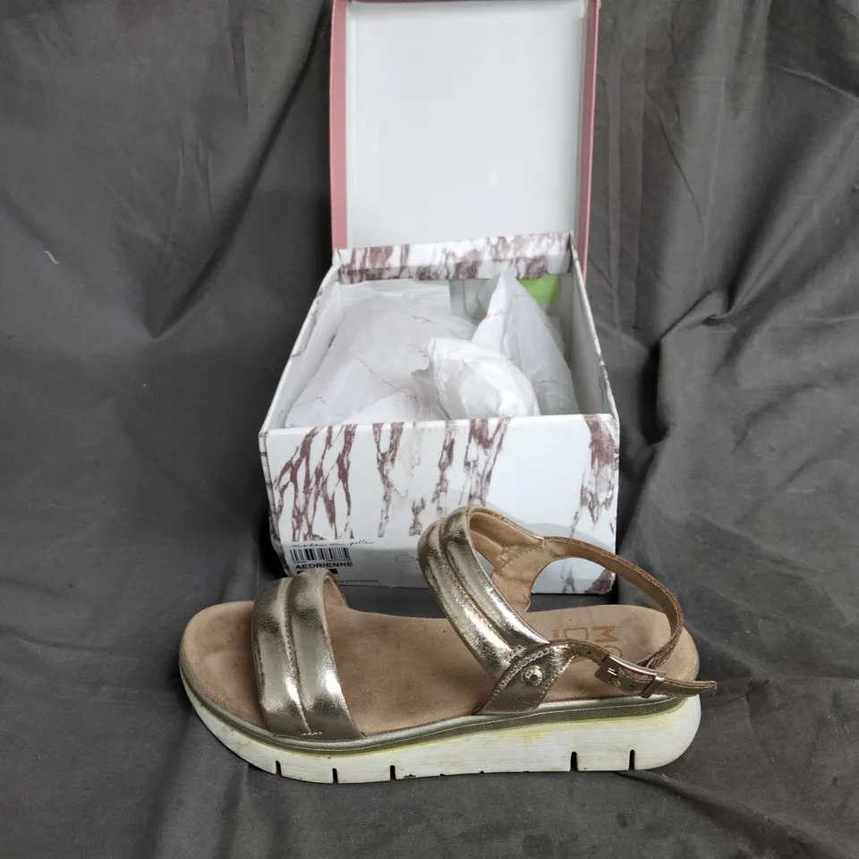 MODA IN PELLE LEATHER SANDALS – GOLD METALLIC, UK 4 (EU 37)