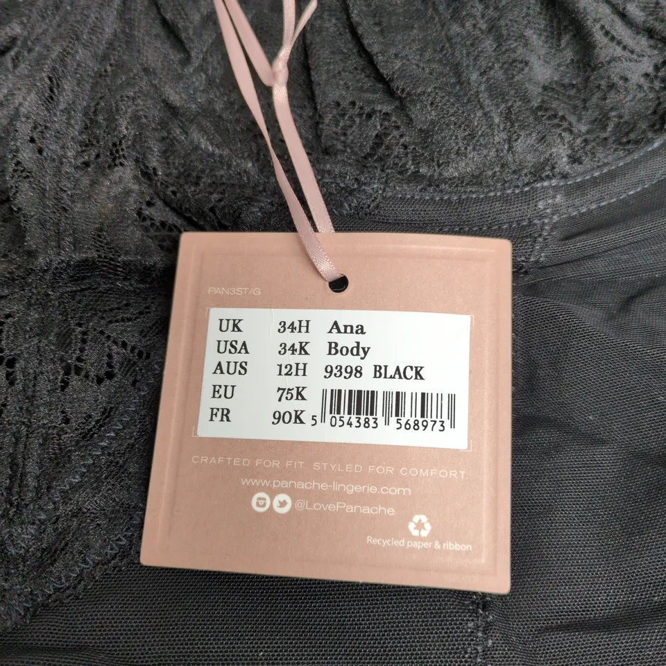 PANACHE ANA LACE BRA – BLACK, UK 34H (US 34K, EU 75K) - NEW WITH TAGS
