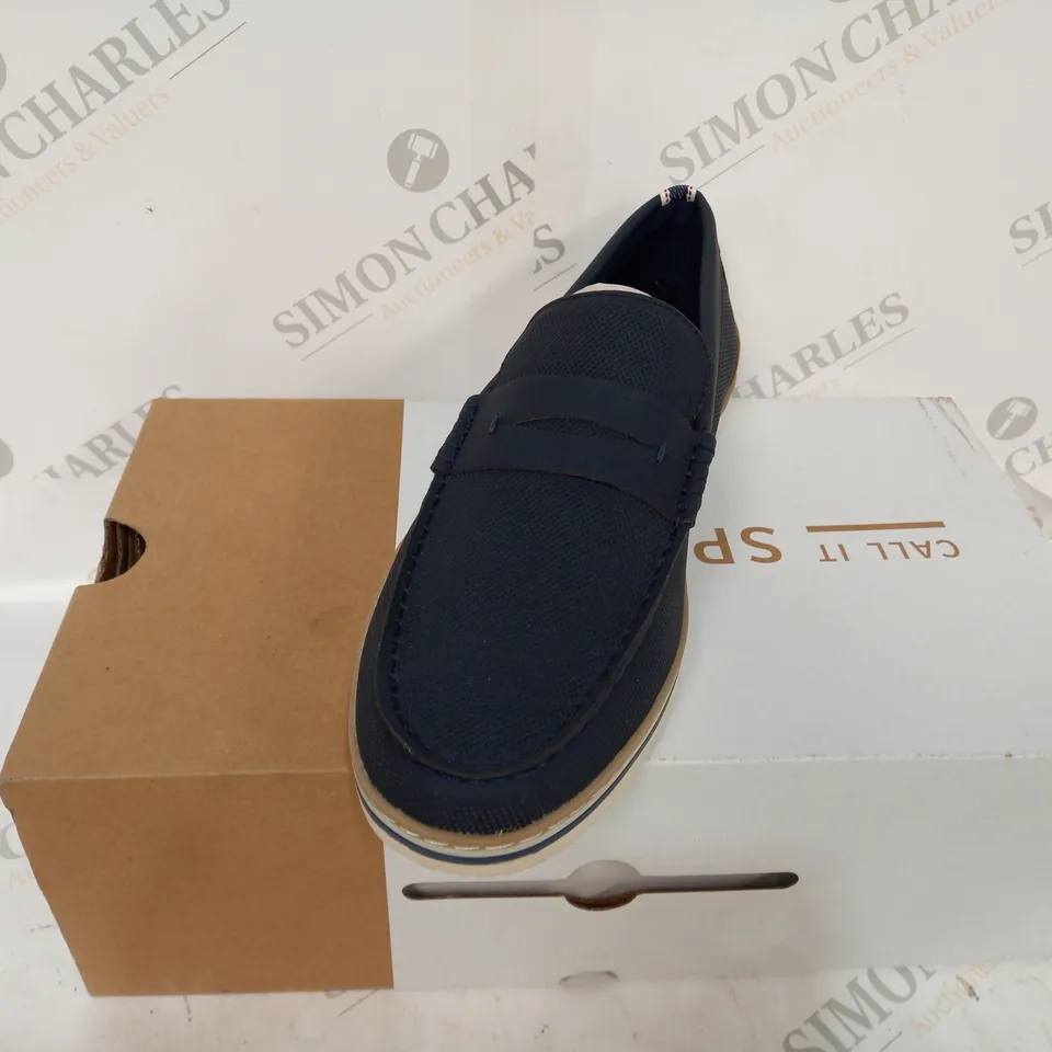 BOXED CALL IT SPRING NAVY BLUE LOAFER SHOE - SIZE 7