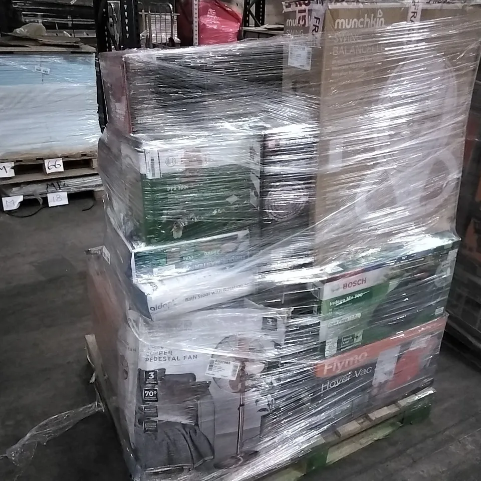 PALLET OF APPROXIMATELY 18 UNPROCESSED RAW RETURN HOUSEHOLD AND ELECTRICAL GOODS TO INCLUDE;