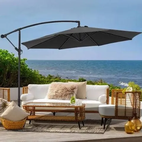 BOXED LIVING AND HOME BLACK GARDEN CANTILEVER PARASOL 3M (1 BOX)