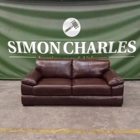 MARLOW ITALIAN LEATHER 3 SEATER SOFA - CHOCOLATE