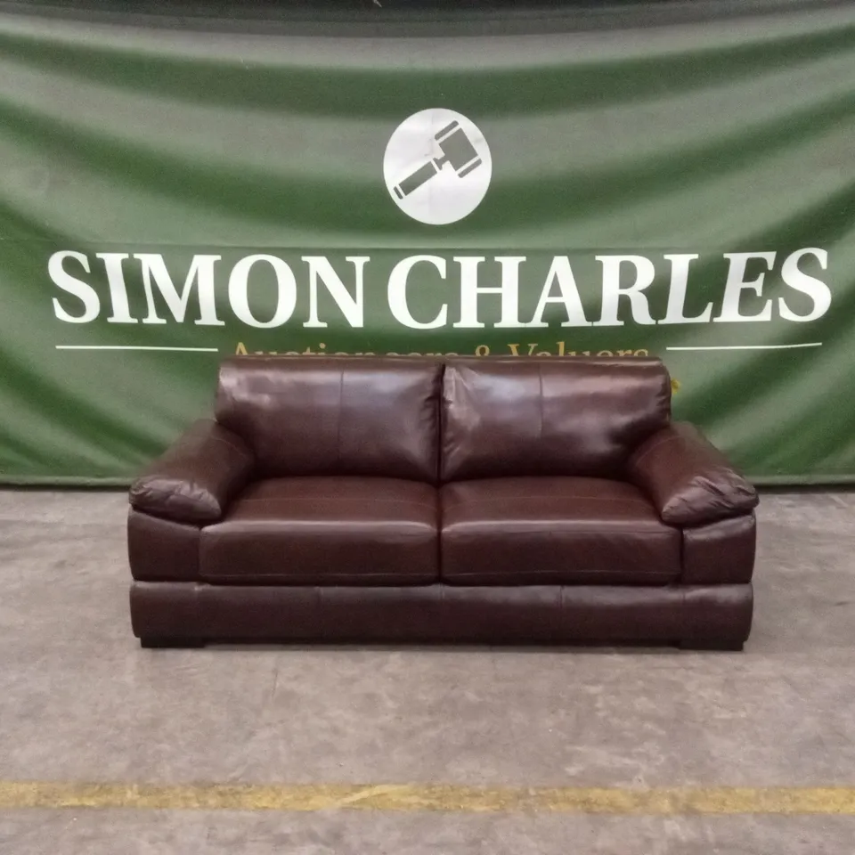 MARLOW ITALIAN LEATHER 3 SEATER SOFA - CHOCOLATE RRP £1399