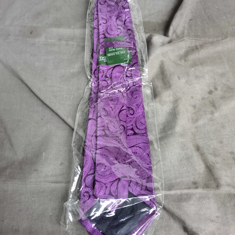PURPLE PAISLEY SILK TIE — THE TIE STORE HAND MADE SILK