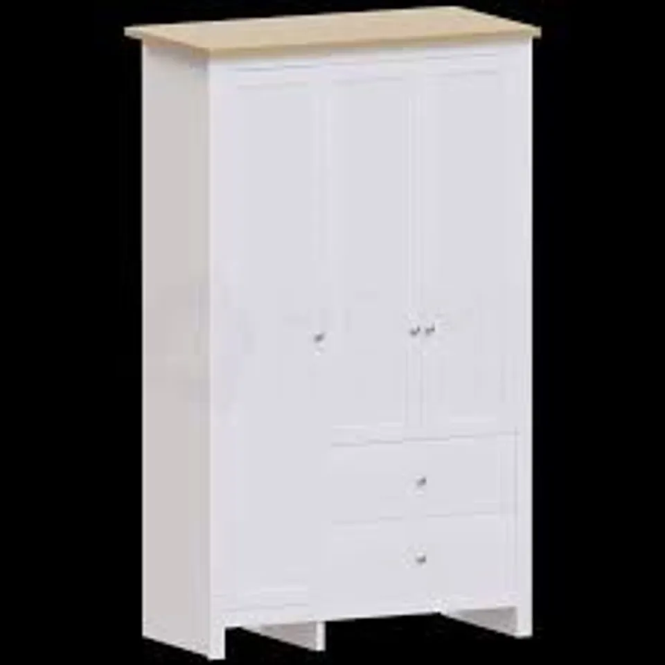 BOXED VIDA DESIGNS ARLINGTON 3 DOOR 2 DRAWER WARDROBE - WHITE (3 BOXES)