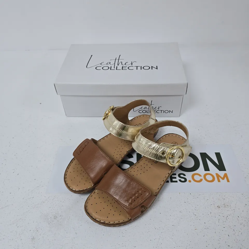 LEATHER COLLECTION NATASHA SANDALS – TAN, UK 5