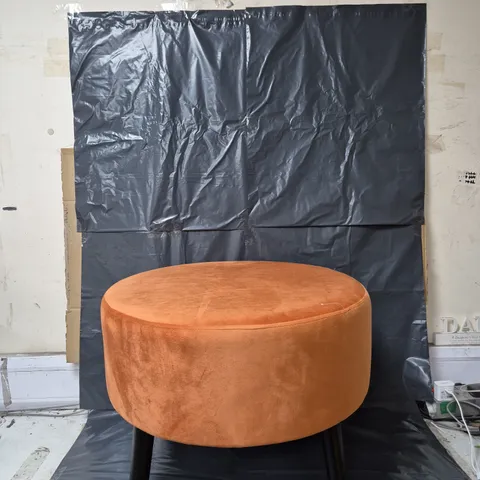 MY HOME STORIES FOOTSTOOL WITH GOLD TIPPED LEGS IN TERRACOTA