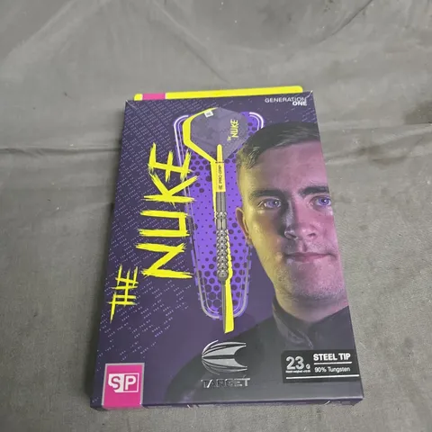 THE NUKE 23G STEEL TIP DARTS – PRO GRIP, TARGET .