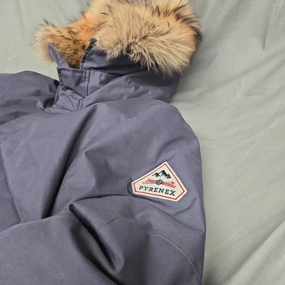 PYRENEX FULL ZIP JACKET WITH FAUX FUR HOOD SIZE M