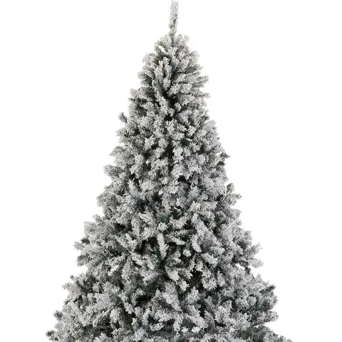 BOXED 6FT FLOCKED PRELIT DOWNSWEPT PINE TREE - COLLECTION ONLY