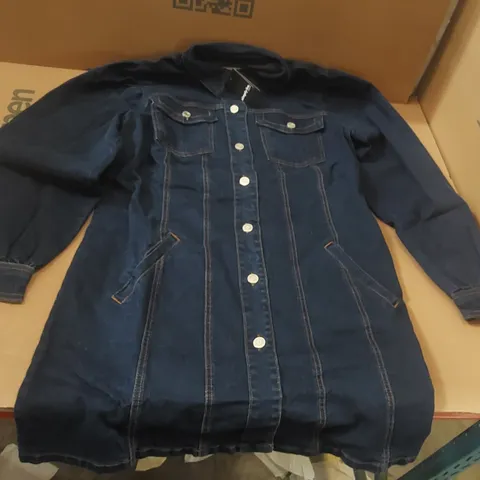 BOX CONTAINING APPROXIMATELY 10x BRAND NEW SIMPLY BE INDIGO DENIM MINI DRESSES - SIZE 20
