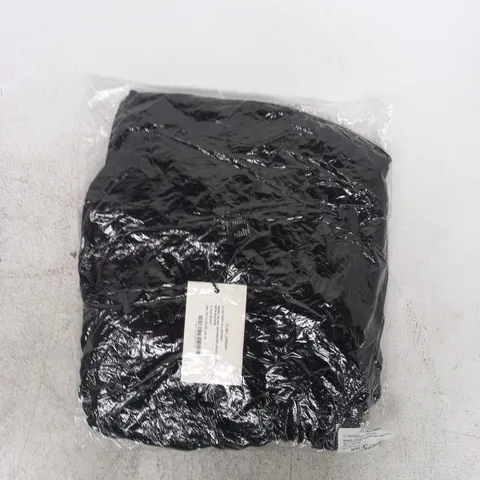 BAGGED CLUB L LONDON MARDI BLACK ASYMMETRIC MAXI DRESS WITH RUCHED SIZE UK 14