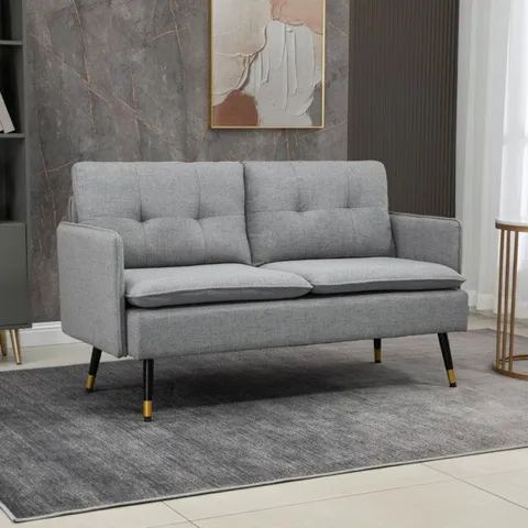 BOXED TOBERGILL 139cm ROLL ARMS SOFA - GREY (1 BOX)