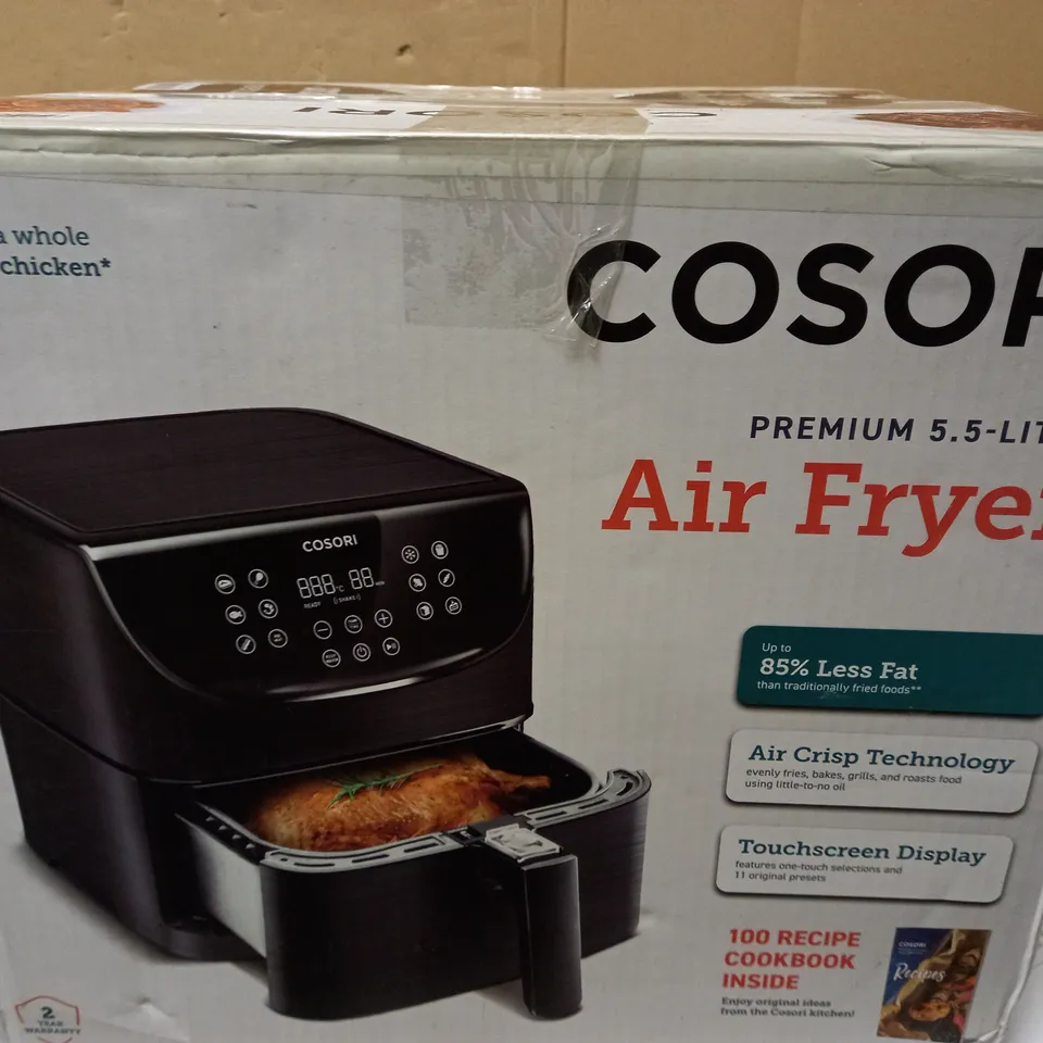COSORI AIR FRYER, XXL 5.5L OIL FREE AIR FRYER, LED ONETOUCH SCREEN, TIMER & TEMPERATURE CONTROL, 1700W