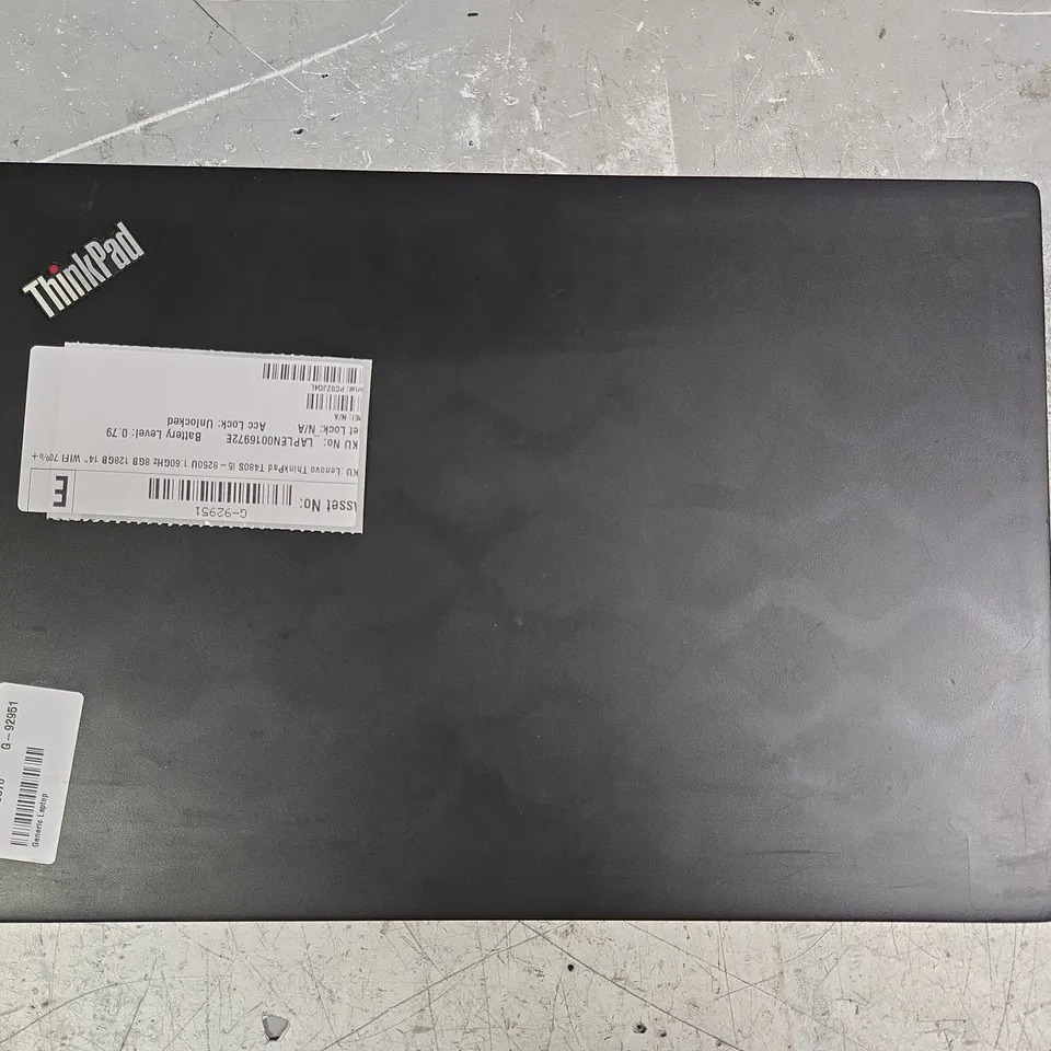 LENOVO THINKPAD T480S LAPTOP IN BLACK