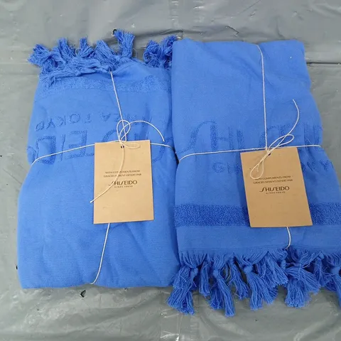 2X SHISEIDO BLUE BEACH TOWEL