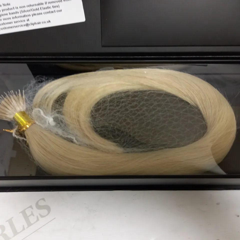 REMY ROYALE DOUBLE DRAWN HUMAN HAIR WEFT WEAVE EXTENSIONS 18" NANO TIP LIGHTEST BLONDE #60