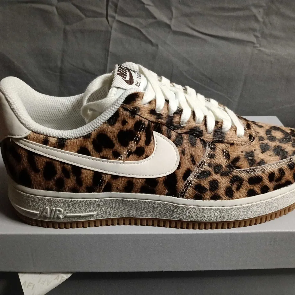 BOXED PAIR OF NIKE AIR FORCE 1 LEOPARD PRINT SNEAKERS – UK SIZE 7