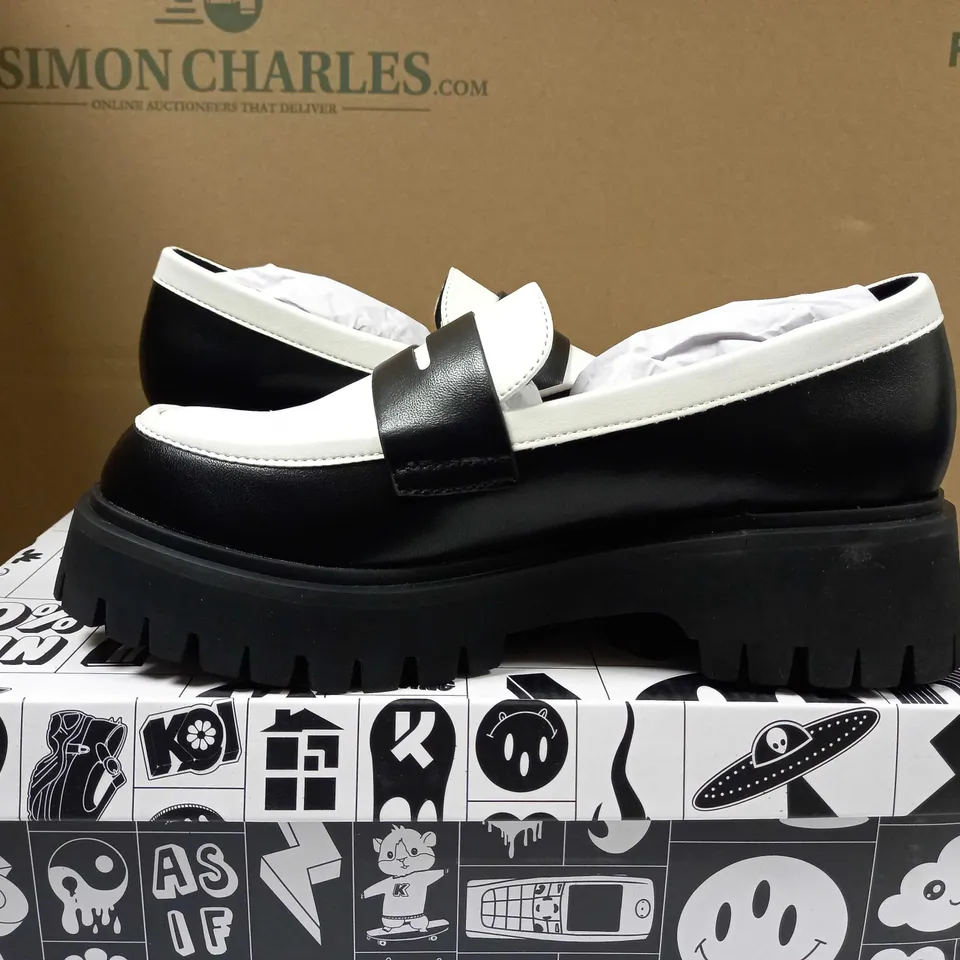 KOI WILLOW MONOCHROME VEGAN LOAFERS - SIZE 3