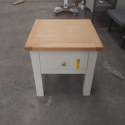 1 DRAWER SIDE TABLE COLOUR: NATURAL/WHITE/SILVER