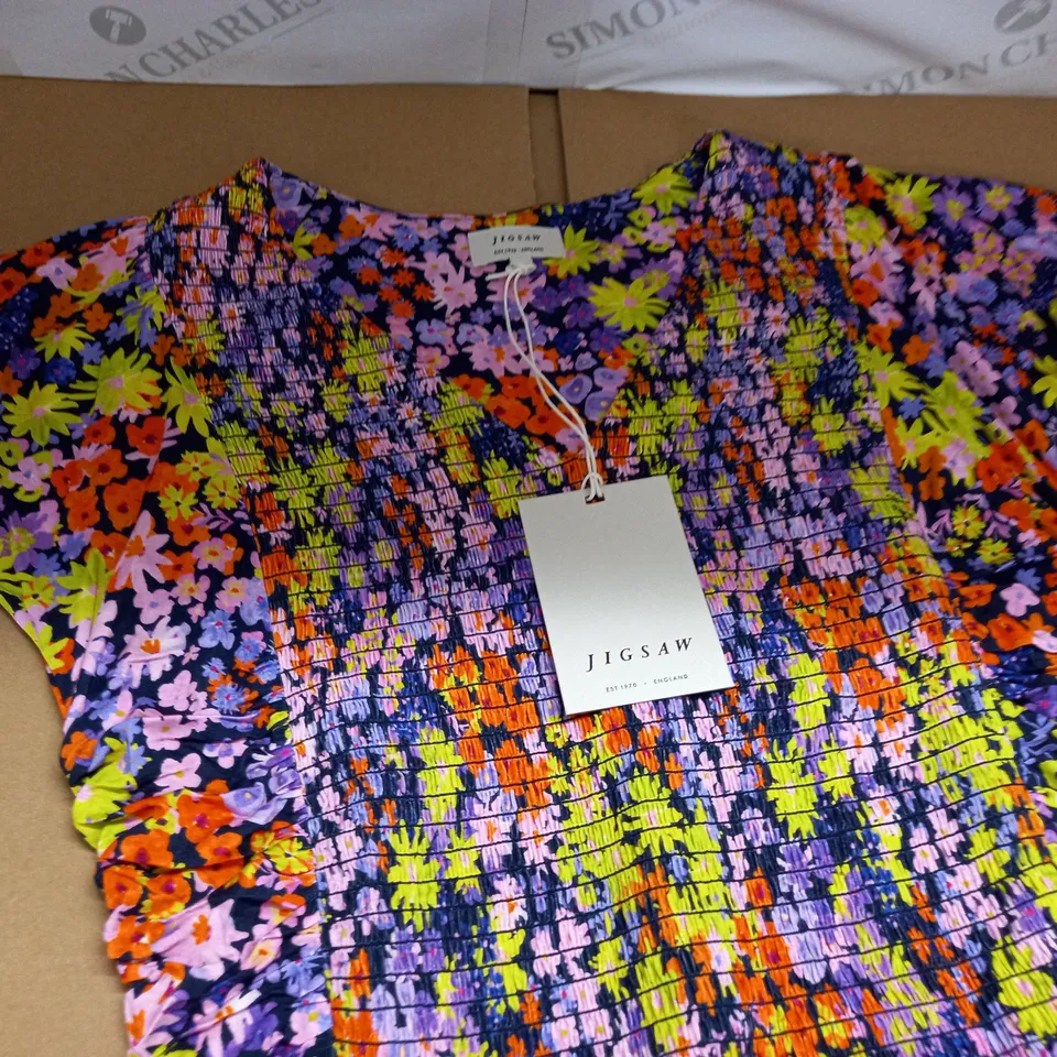 JIGSAW RAVE FLORAL JERSEY DRESS - SMALL