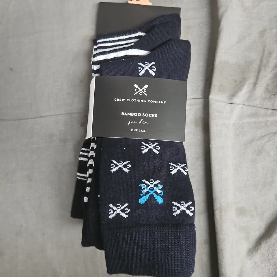 CREW CLOTHING BAMBOO SOCKS FOR HIM – NAVY, 3-PACK, ONE SIZE