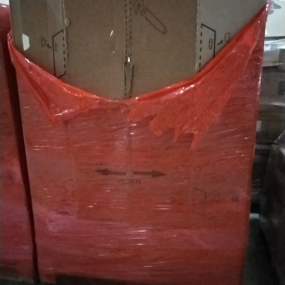 PALLET CONTAINING ASSORTED PRODUCTS INCLUDING PRE LIT RED BERRY WREATH, PLYWOOD SHEETS, LED CEILING LIGHT, ELECTRIC SCALE & LINEN BULLETIN BOARD