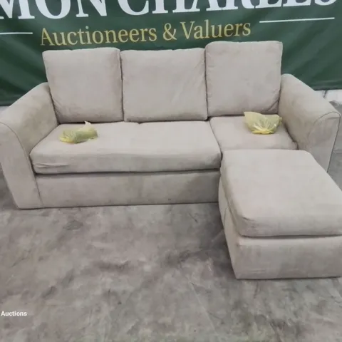 QUALITY DESIGNER FABRIC UPHOLSTERED CORNER SOFA/CHAISE LOUNGE