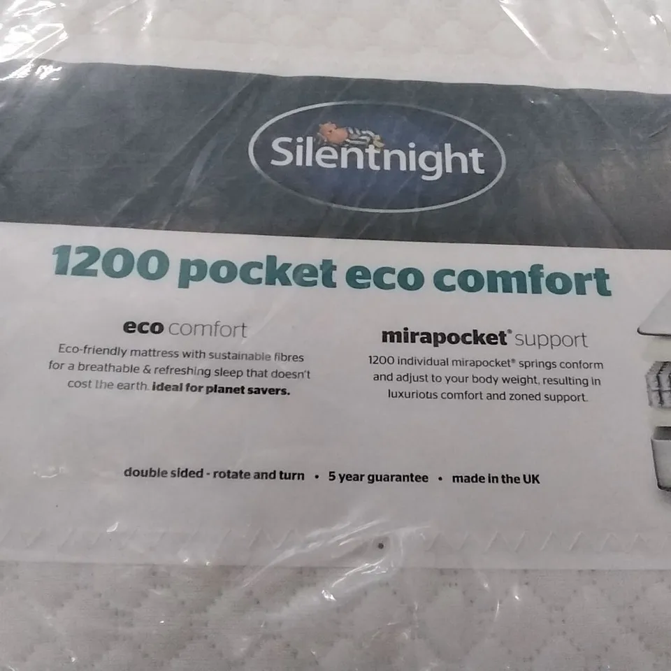 QUALITY BAGGED SILENTNIGHT 1200 ECO COMFORT POCKET SPRUNG KING SIZE 5' MATTRESS