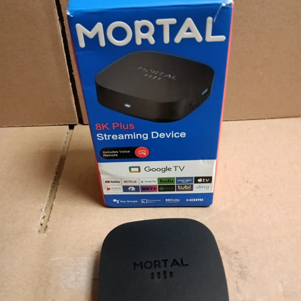 BOXED MORTAL 8K PLUS ANDROID TV STREAMING DEVICE