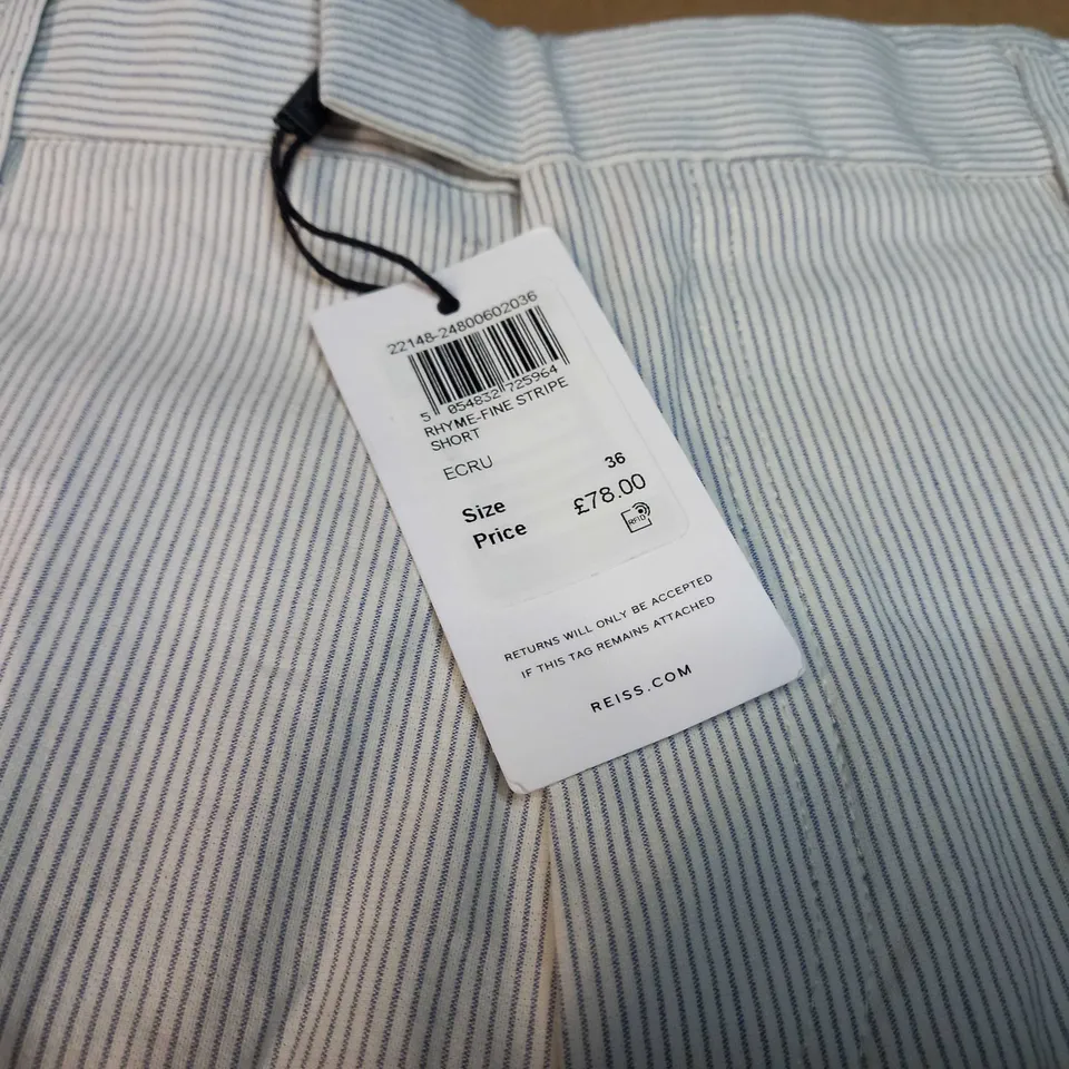REISS RHYME FINE STRIPE SHORTS - SIZE W36