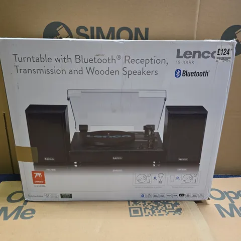 BOXED LENCO BLUETOOTH TURNTABLE WITH SPEAKERS LS-101BK