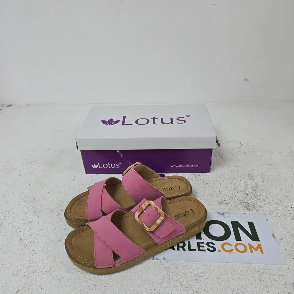 LOTUS PINK BUCKLED SANDALS – WOMEN'S LEATHER SANDALS, UK 7 (EU 41)