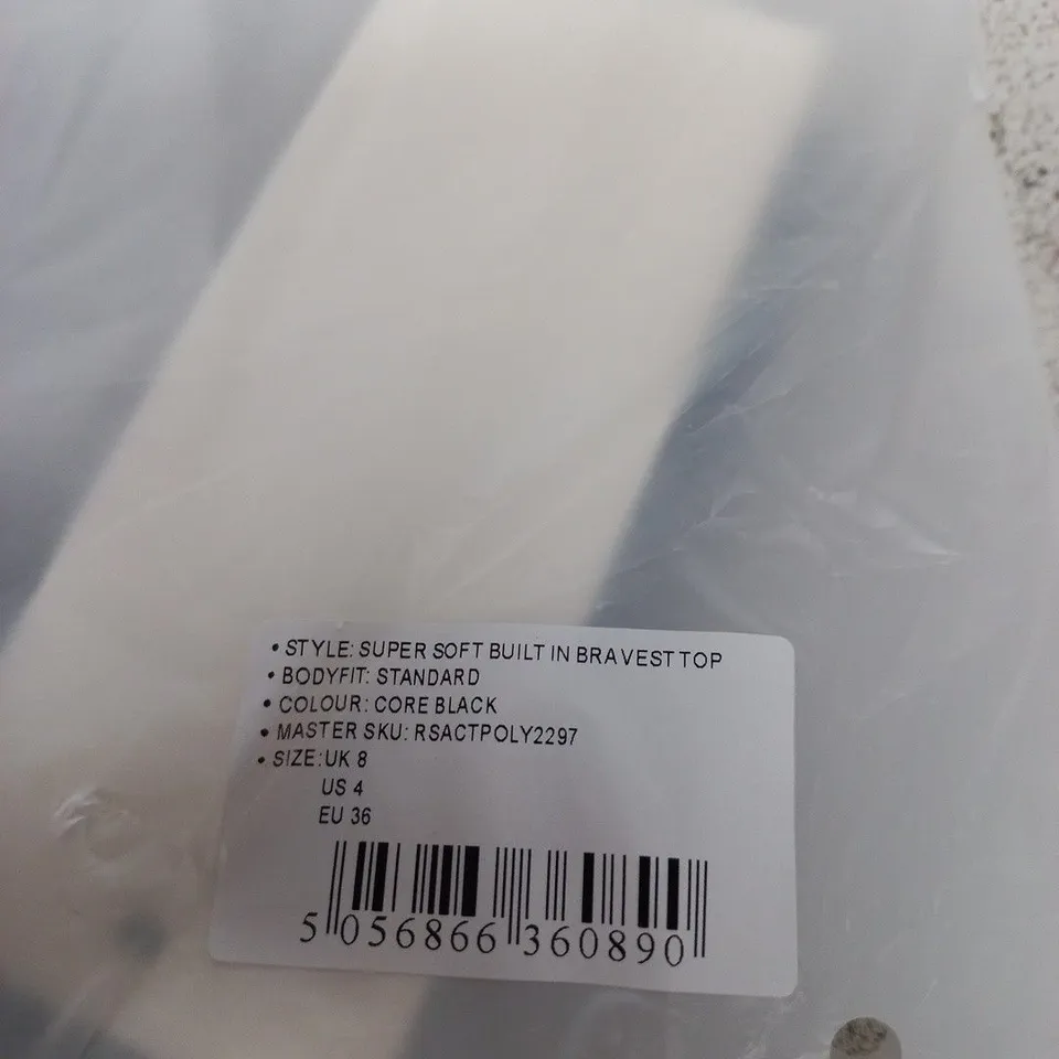 REASON SUPER SOFT BUILT-IN BRAVEST TOP – UK 8, CORE BLACK