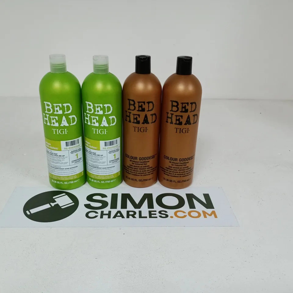 BED HEAD BY TIGI COLOUR GODDESS CONDITIONER X 2 AND URBAN ANTI+DOTES CONDITIONER X 2 (4 BOTTLES)