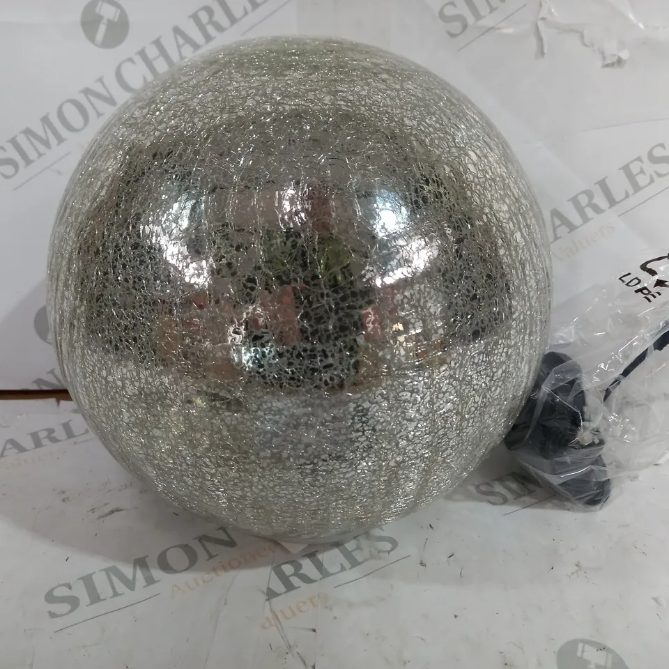 MR CHRISTMAS 8" GLASS CRACKLE SPHERE WITH ROTATING LIGHT