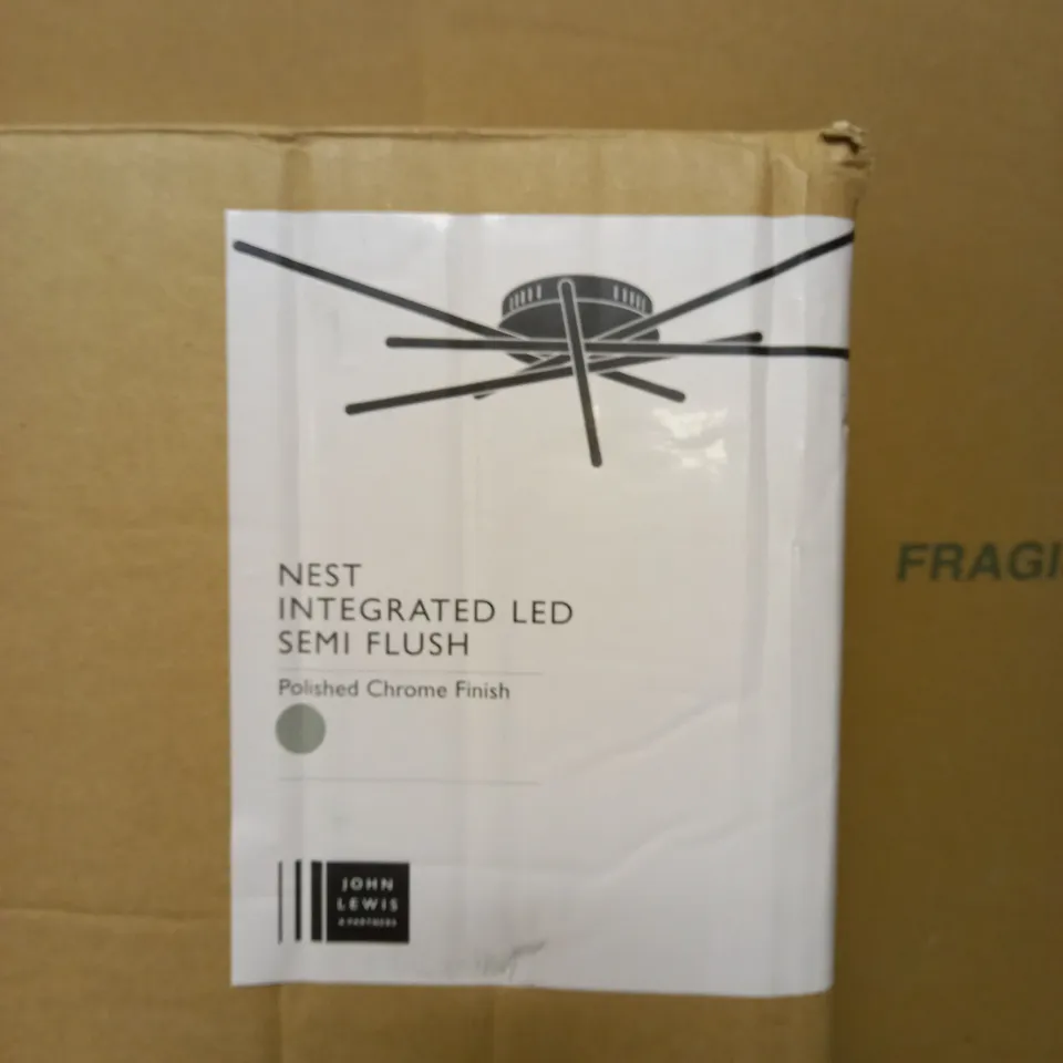 BOXED JOHN LEWIS NEST INTERGRATED LED SEMI FLUSH 
