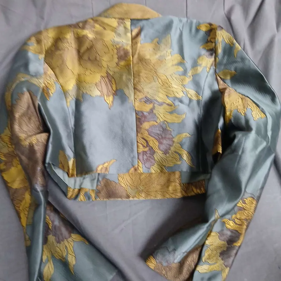 KAREN MILLEN FLORAL JACQUARD WOVEN CROPPED JACKET  - UK 14