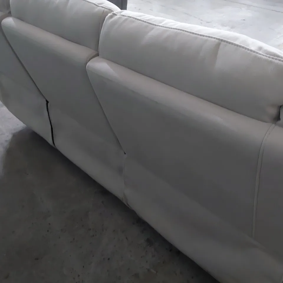 DESIGNER ALBION MANUAL RECLINING THREE SEATER SOFA NATURAL FABRIC 